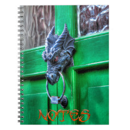 Welsh Cast Järn Dragon Head Door-KNcker Anteckningsbok Med Spiral