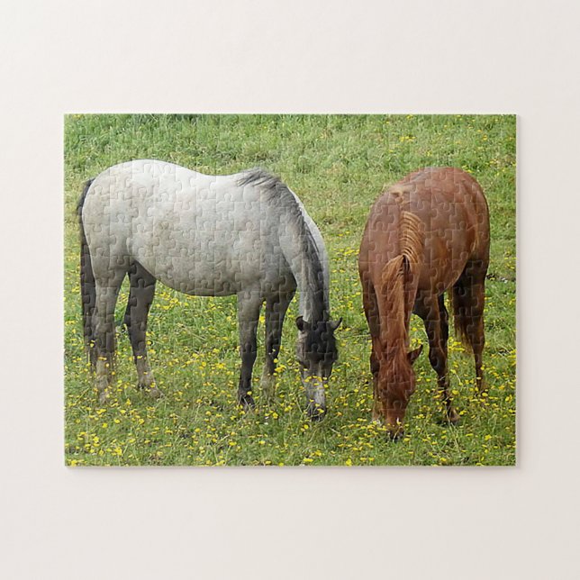 Welsh Cobs horse Puzzle Pussel (Horisontell)