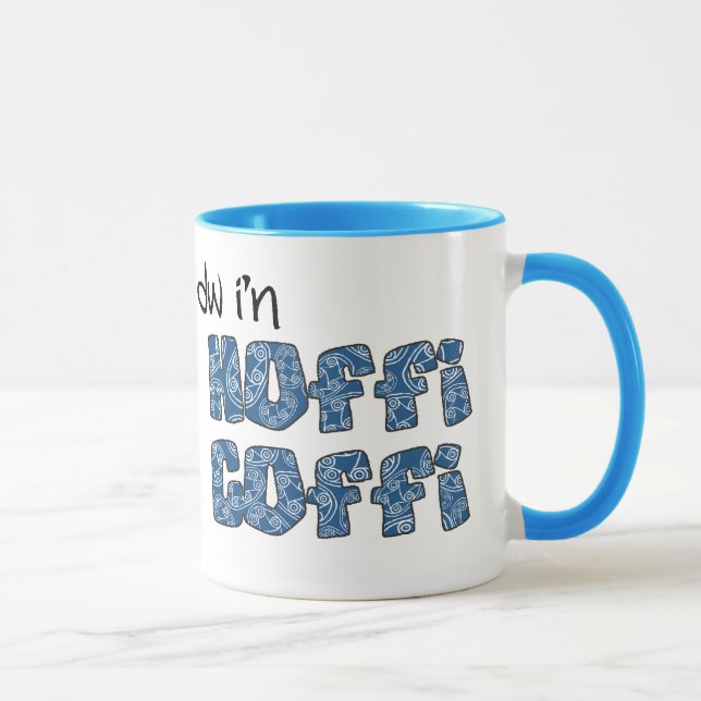 Welsh Coffee Mugg: Hoffi Coffi, Blue Ethnic Mönste Mugg (Höger)