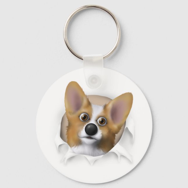 Welsh Corgi 1 bryter ut Nyckelring (Framsida)