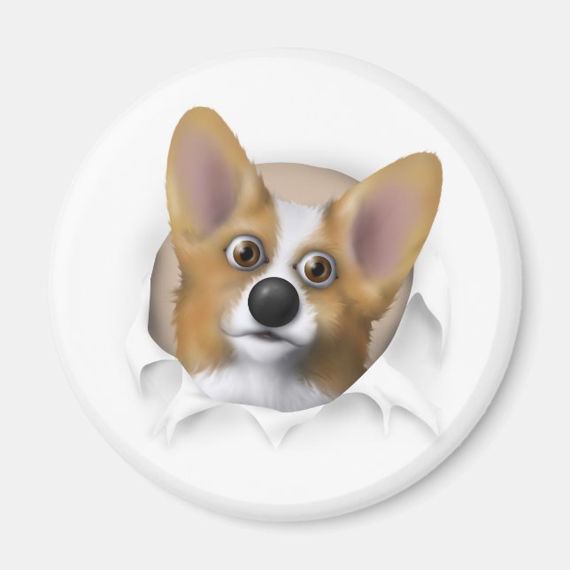 Welsh Corgi 1 Bustout out Magnet (Framsidan)