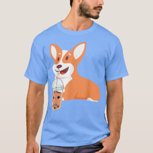 Welsh Corgi Adsible s Corgi Drinking Bubble Tea T Shirt