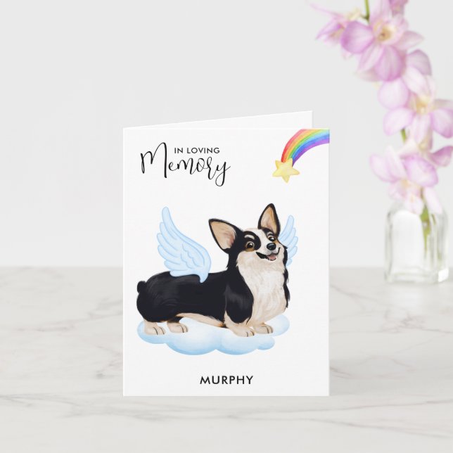 Welsh Corgi Angel Hund Memorial Pet Loss Sympathy Kort (Orkide)