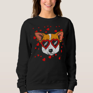 Welsh Corgi Ansikte Heart Glasses Cute Hund T Shirt