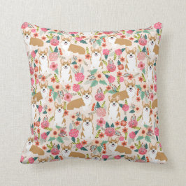 Welsh Corgi blommigt vår hund, gåva kärlek Kudde