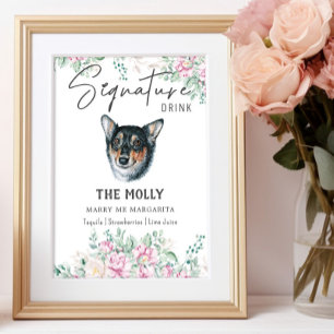 Welsh Corgi Bröllop Namnteckning Drink-tecken Poster