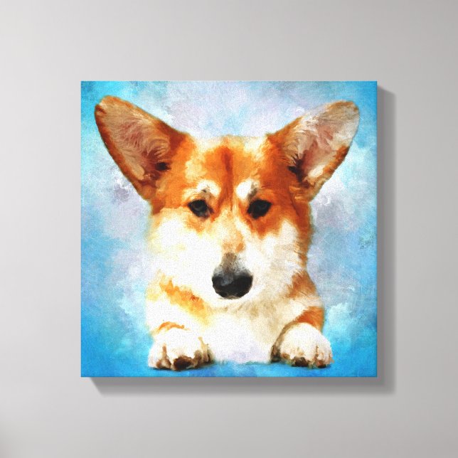 Welsh Corgi Canvastryck (Framsida)