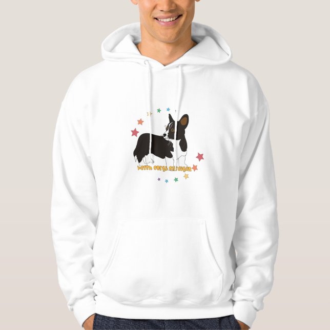 Welsh Corgi Cardigan Hoodie (Framsida)