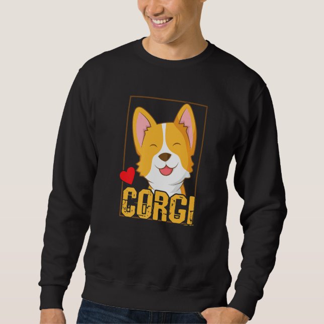 Welsh Corgi Cardigan Hund Lång Ärmad Tröja (Framsida)