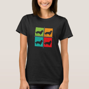 Welsh Corgi Cardigan i Retro Stil T Shirt