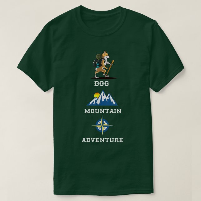 Welsh Corgi Dog Mountain Adventure Hiking 1566 T Shirt (Design framsida)