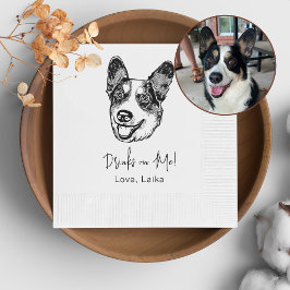 Welsh Corgi DogPersonalized Drink on me Pappersservett