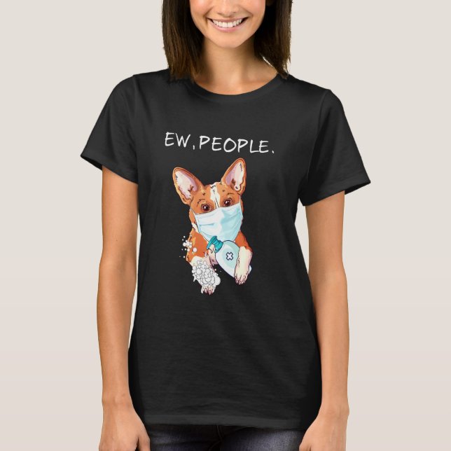 Welsh Corgi Ew People Hund T Shirt (Framsida)