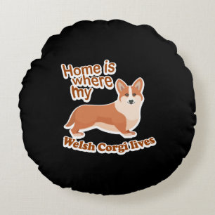 Welsh Corgi Home Rund Kudde