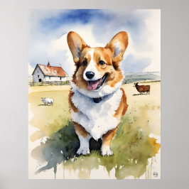 Welsh Corgi - Hund Art Print Poster