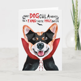 Welsh Corgi Hund Funny Count DOGcula Halloween Helgkort