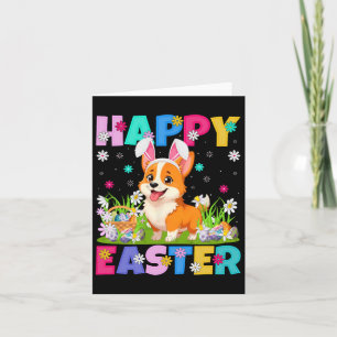 Welsh Corgi Hund Glad påsk Egg Hunt Bunny Ear Ea Kort
