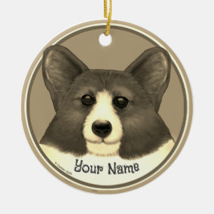 Welsh Corgi hund Julgransprydnad Keramik