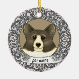 Welsh Corgi Hund Kärleksfullt Minnesornament Julgransprydnad Keramik