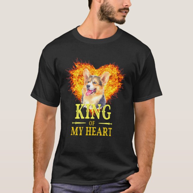 Welsh Corgi Hund Kung från min hjärtekonst unika M T Shirt (Framsida)