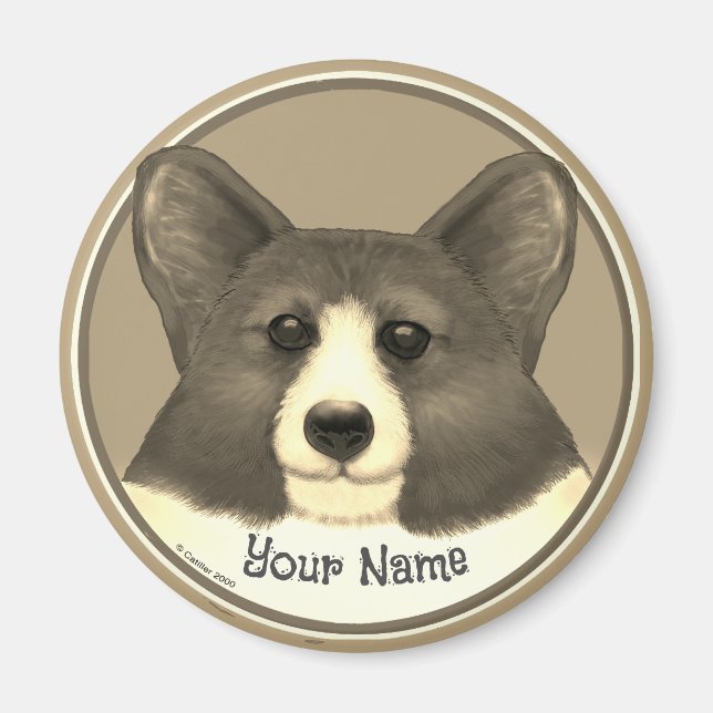 Welsh Corgi hund Magnet (Framsidan)