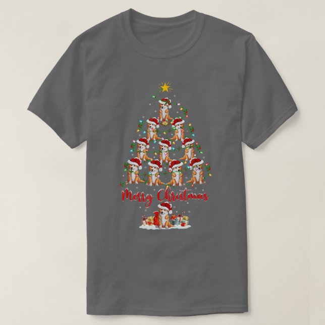 Welsh Corgi Hund Matching Santa Welsh Corgi Christ T Shirt (Design framsida)