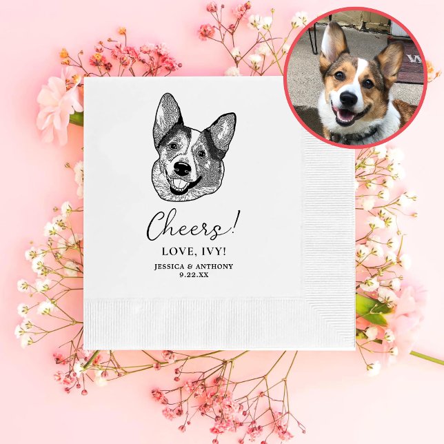 Welsh Corgi Hund Personlig Cheers Napkins Pappersservett (Skapare uppladdad)