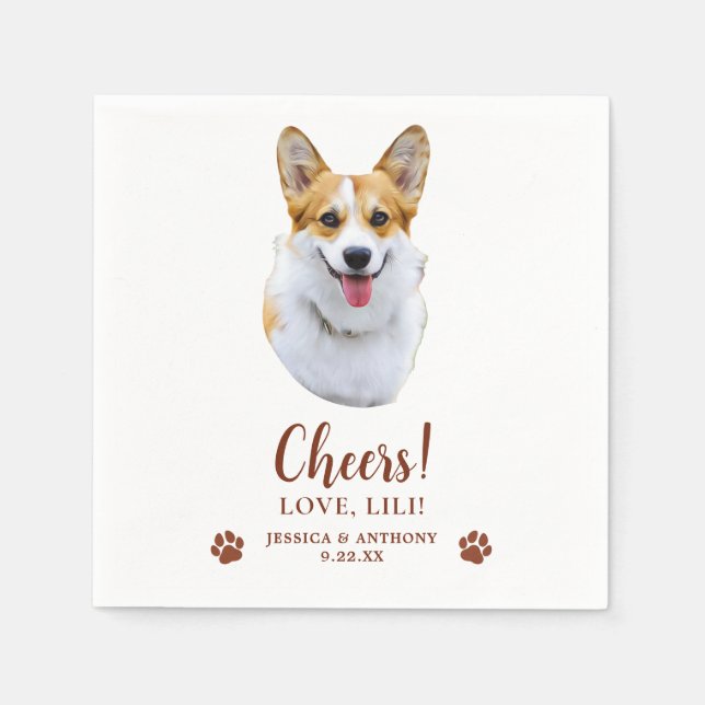 Welsh Corgi Hund Personlig Cheers Pappersservett (Framsidan)