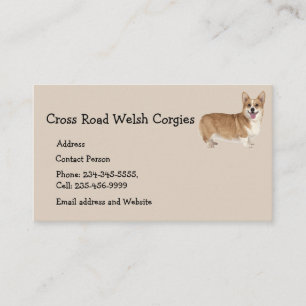 Welsh Corgi Hund Pet Animal Logotyp Affärskort Mor Visitkort