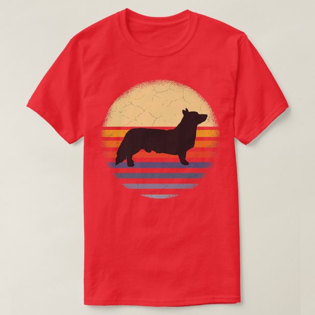 Welsh Corgi Hund Retro1579 T Shirt (Design framsida)