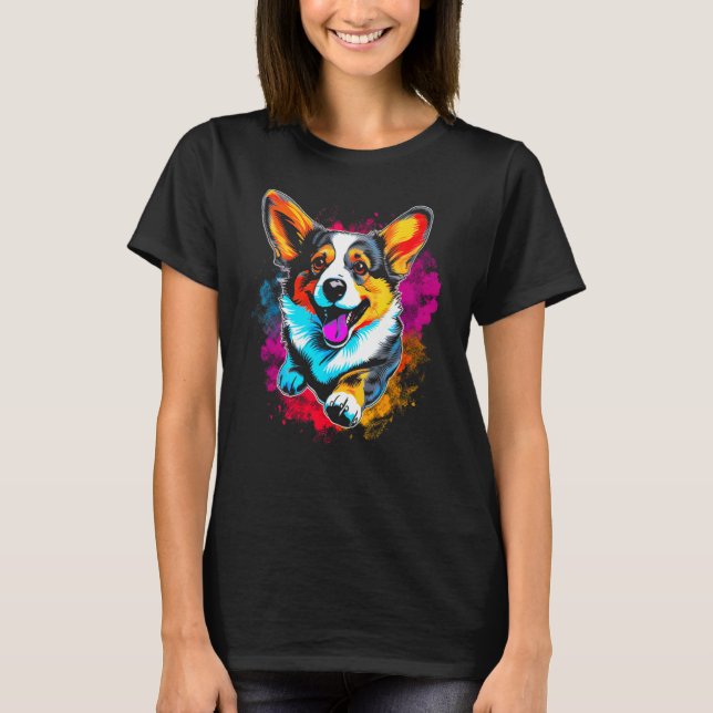 Welsh Corgi hund T Shirt (Framsida)