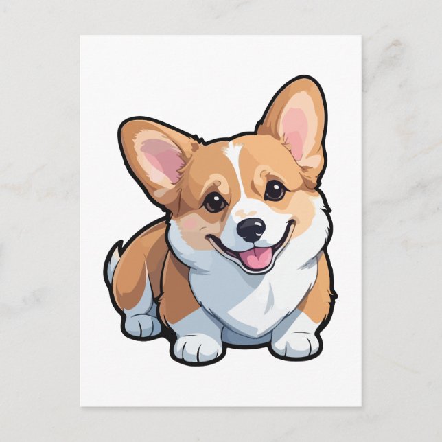 Welsh Corgi hund Vykort (Framsida)