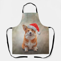 Welsh Corgi i röd hatt av Jultomten