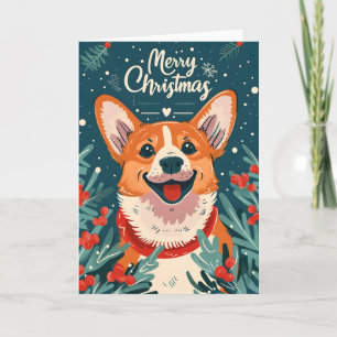 Welsh Corgi jul Helgkort