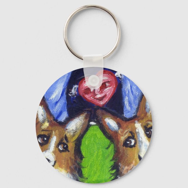 Welsh Corgi kärlek Nyckelring (Framsida)