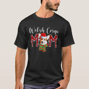 Welsh Corgi Mamma Hatt Santa Rutig Hund Mamma   Sn T Shirt
