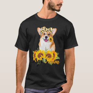 Welsh Corgi Mamma Solrossomsommaren Hund Mamma Wom T Shirt