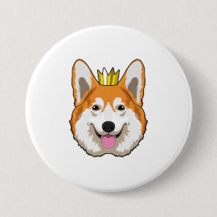 Welsh Corgi med Krona Knapp