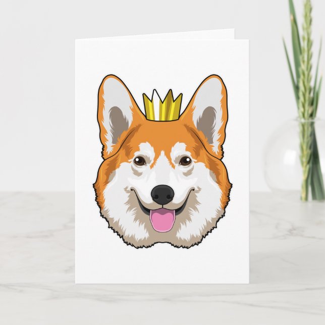 Welsh Corgi med krona Kort (Framsida)