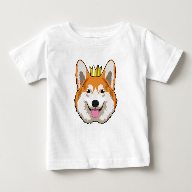 Welsh Corgi med Krona T Shirt (Framsida)