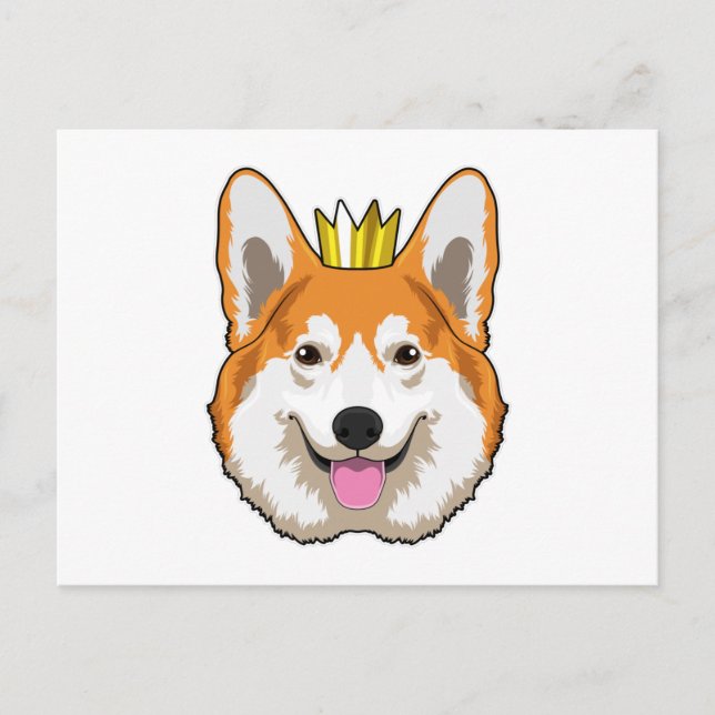 Welsh Corgi med krona Vykort (Framsida)