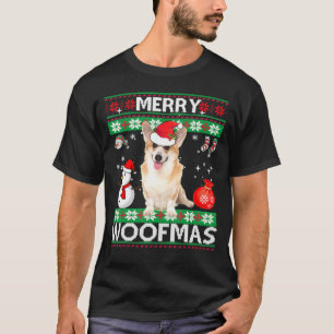 Welsh Corgi Merry Woofmas jul T Shirt