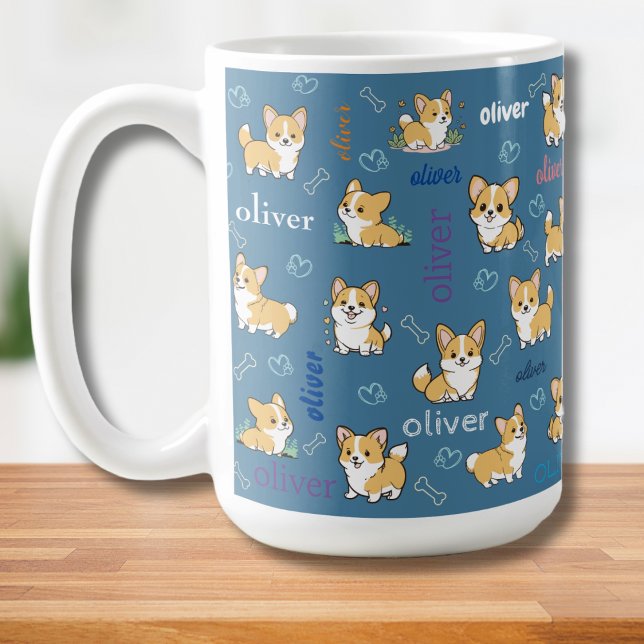 Welsh Corgi Mönster Hundälskare Kaffemugg (Skapare uppladdad)