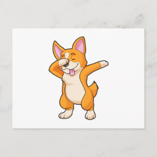 Welsh Corgi på Hip Hop-dans Dab Vykort