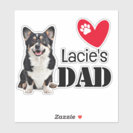Welsh Corgi Pappa Personlig Sticker Klistermärken