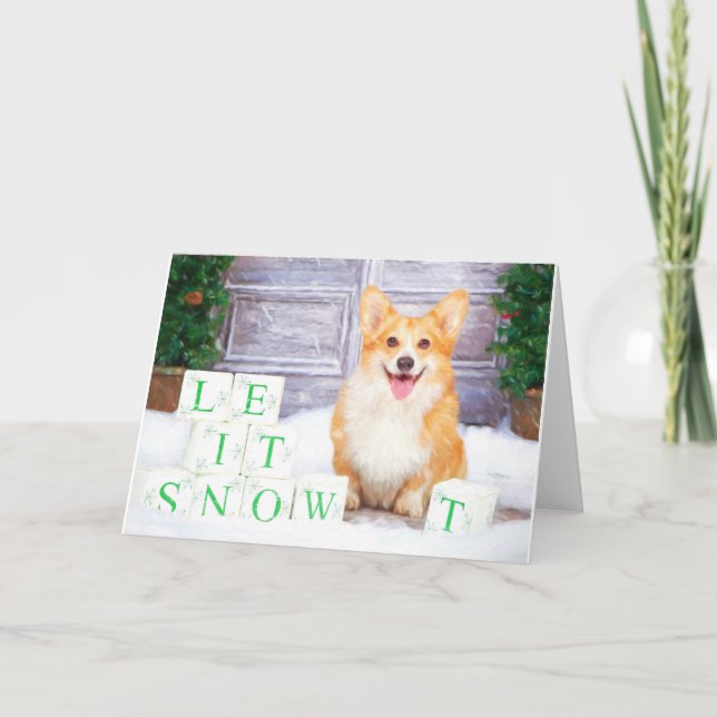 Welsh Corgi (Pembroke) julhälsningskort Helgkort (Framsida)