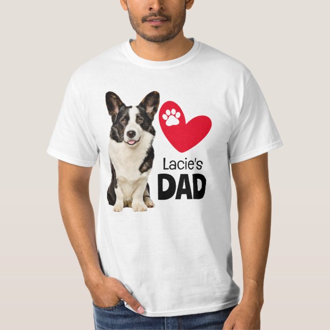 Welsh Corgi Personlig Pappa T-Shirt (Framsida)