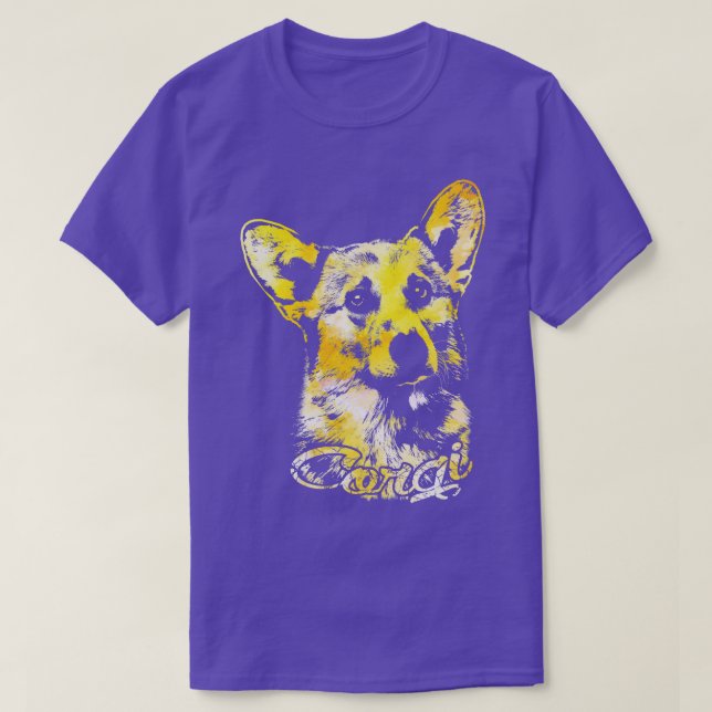 Welsh Corgi Porträtt T Shirt (Design framsida)