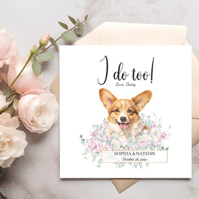 Welsh Corgi Puppy Hund Bröllop Cocktail Napkins Pappersservett (Skapare uppladdad)