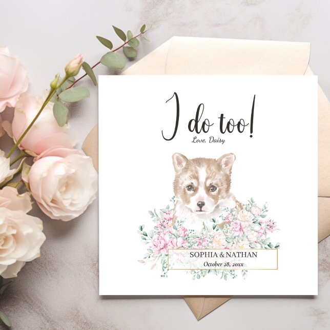 Welsh Corgi Puppy Hund Bröllop Cocktail Napkins Pappersservett (Skapare uppladdad)